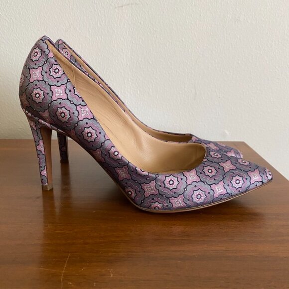 J CREW Purple Brocade Floral Tapestry Pumps - Picture 1 of 8